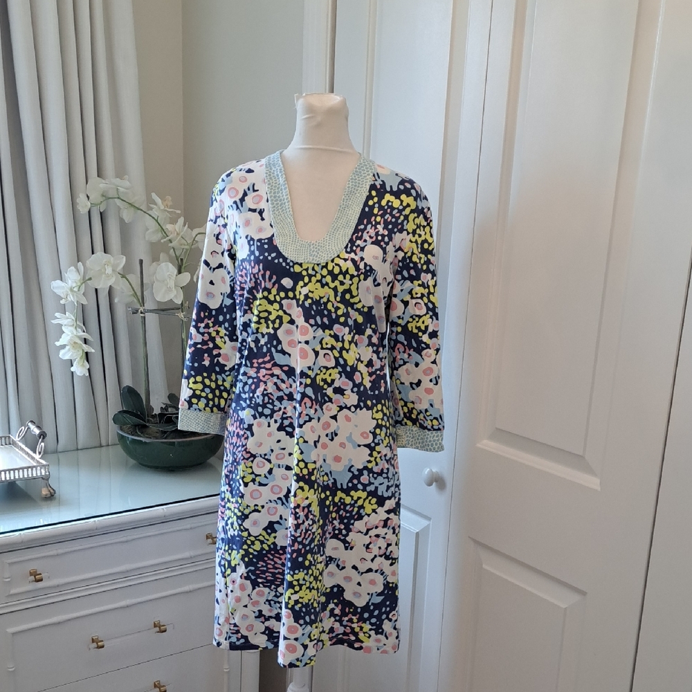 J.McLaughlin Womens Country Club Core/Summer Floral Print Stretch Shift Dress M